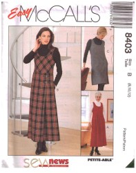 8403 MCCALLS EMPIRE JUMPER 2 LENGTHS PATTERN 10-14 UNCUT